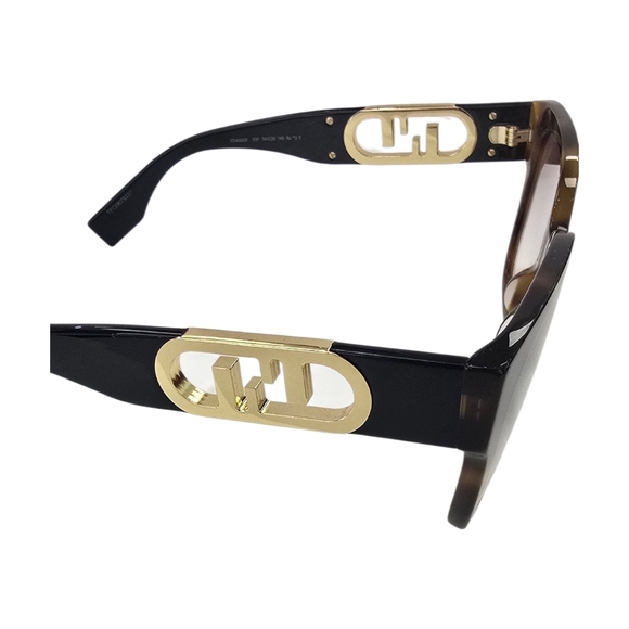 Fendi Tortoise and Black Sunglasses with Gold Detail main image 3
